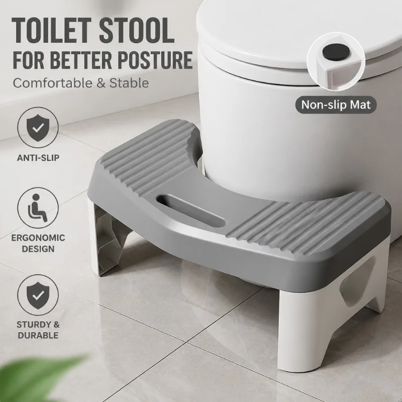 Non-Slip Toilet Stool Bathroom Squatty Potty Foot Stool for Constipation Relief Pregnancy Adults Kids Step Stool Toilet Seat Aid