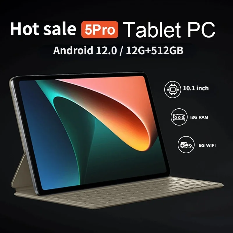 2025 novo 10.1 Polegada 12g + 512gb tablet inteligente android 12.0 4g chamada telefone tablet ultra-fino escritório dois-em-um aprendizagem tablet