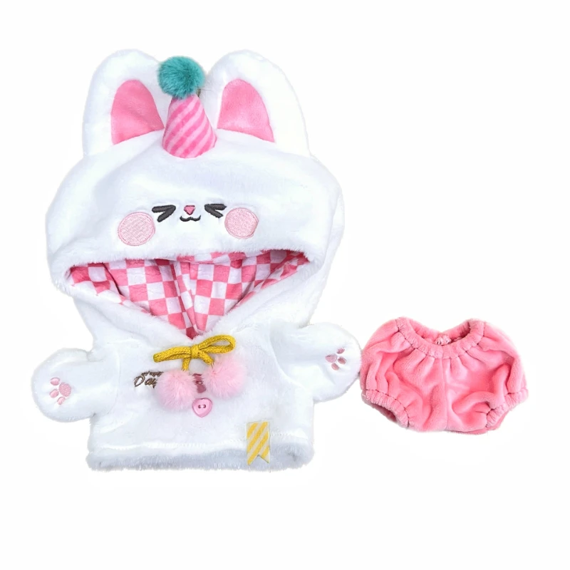 Handmade Candy Bear Sweater and Shorts Suit, Cute Sweetheart Rabbit Clothes, No Doll Gift, 20cm, 2 Pcs