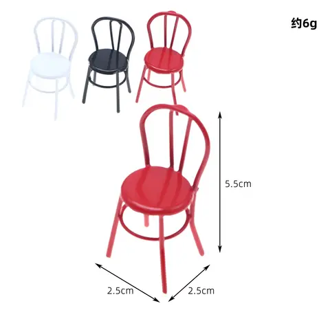 Dollhouse Miniature Matal Bistro Backrest Chair Artificial Home Iron Dinning Chair Fairy Garden Building Furniture Soldier Acces