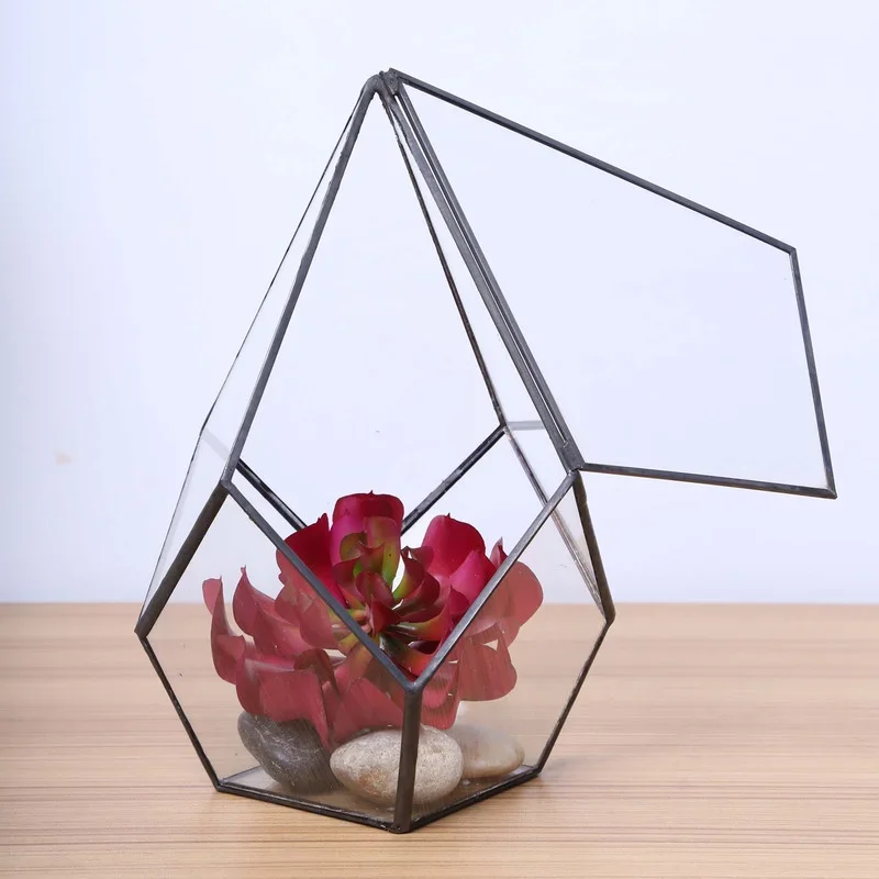 Geometric Glass Vase Home Display Stand Succulent Pot Moss Micro Landscape Flowerpot Plant Pots Eternal Flower Box Garden