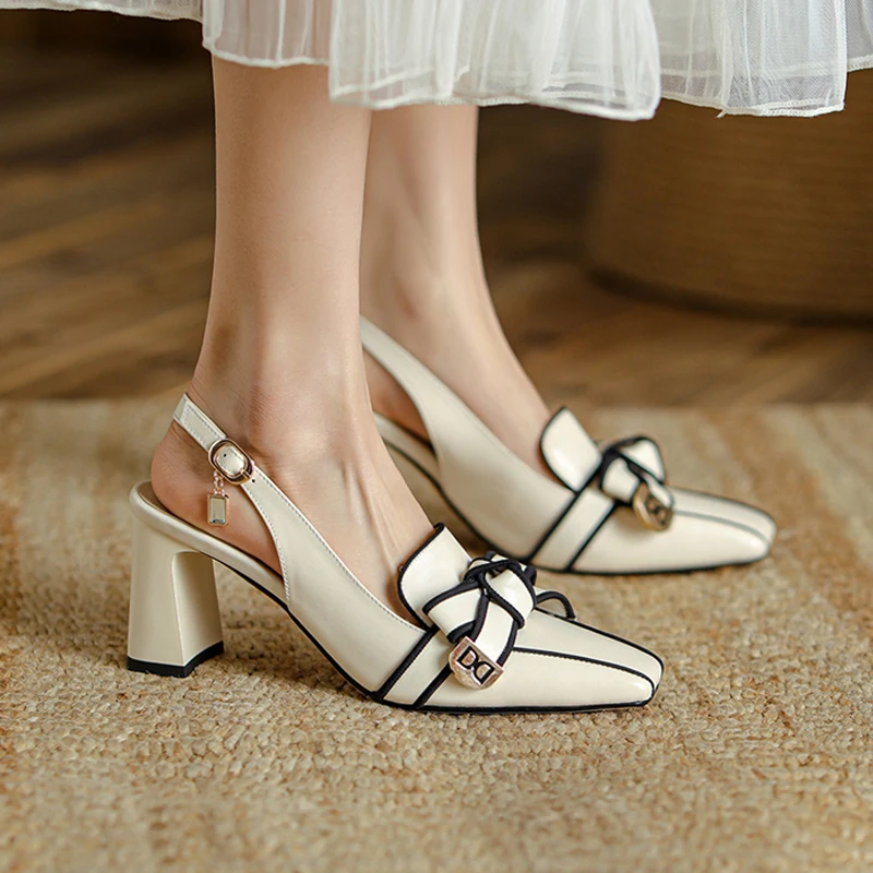 

Women's Summer Pretty Sandals Black With Vintage Thick High Heels Slingback Stripper Shoes Sale 2026 In Offers Luxury Woman