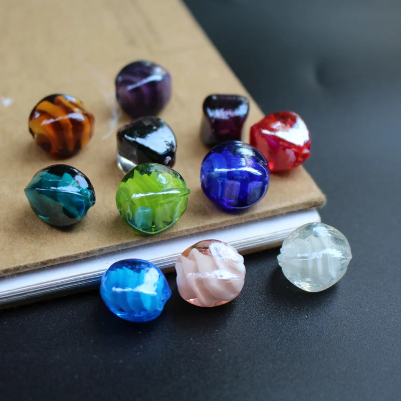 10pcs Handmade Lampwork Glass beads  Irregular Cube Shape Fashion Loose Beads  Multi-color for jewelry making DIY Accessoires