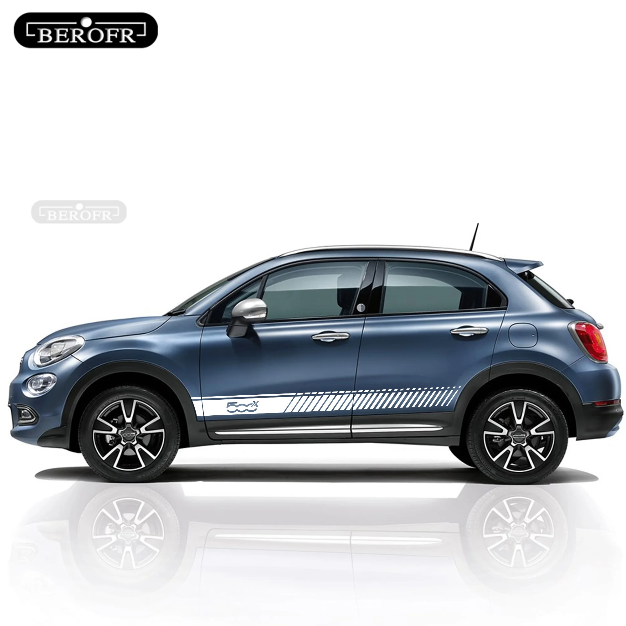 For Fiat 500X Cross Sport Stripes Car Hood Both Side Sticker Auto Body Engine Decor Cover Decals Vinyl Exterior Accessories