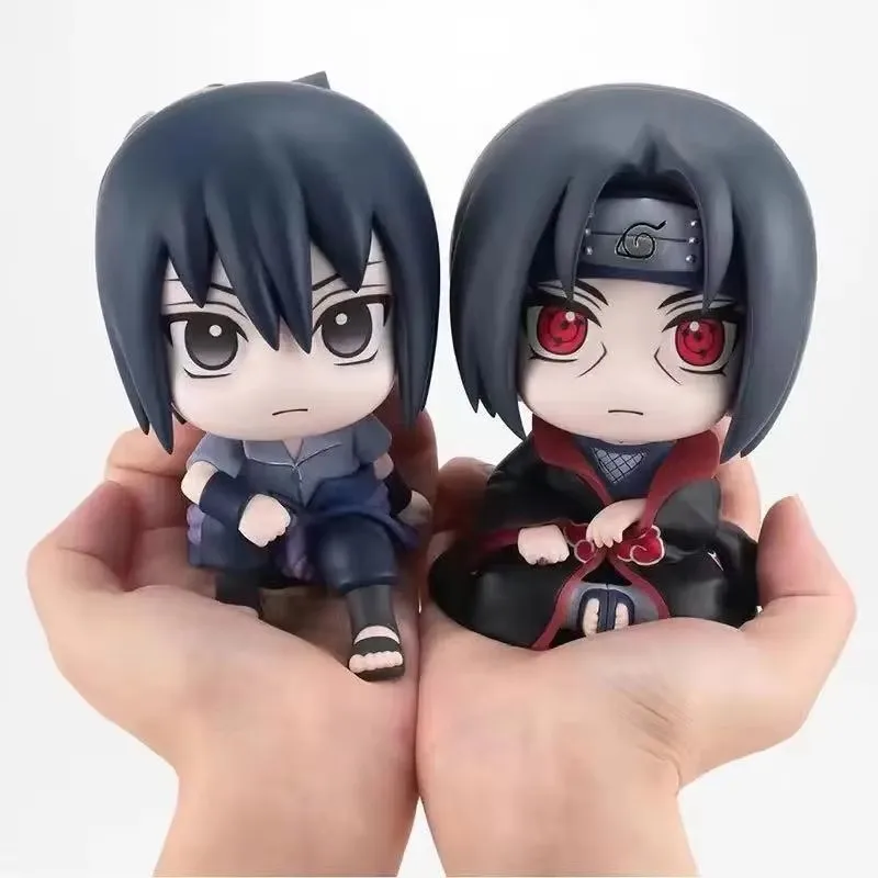 Naruto Anime Figure 8cm Naruto Kakashi Sasuke Itachi Action Figure Kawaii Q Version Figurine Car Decoration Collection Model Toy