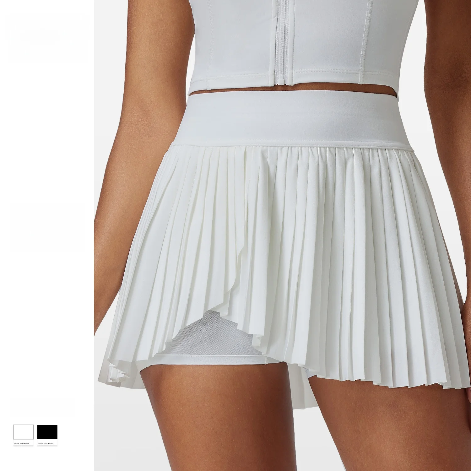 

Women's Casual Pleated Sports Skirt Slim-fit Hip Covering Anti-glare Tennis Skirt for Outdoor Fitness Yoga Summer Wear