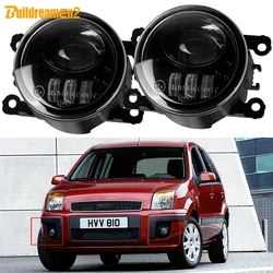 2 X Car Front Fog Light Accessories 30W 3000LM LED Lens Fog Lamp DRL For Ford Fusion (JU) Hatchback 2002-2012 (Europe Model)