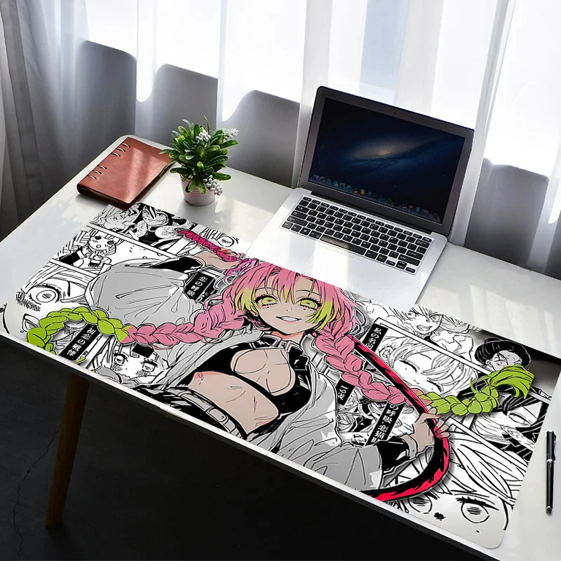 Mouse Pad Computer Gaming Accessories Mousepad Rubber D-demon Slayer Kanroji Mitsuri Extended Desk Mat Laptop Gamer Keyboard Pad