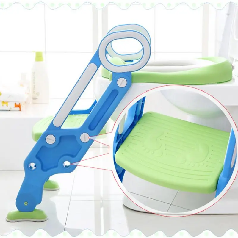 Toddler Potty Training Seat Children Potty Toilet Training Seat With Anti-slip Ladder Children Toilet Training Folding Seat