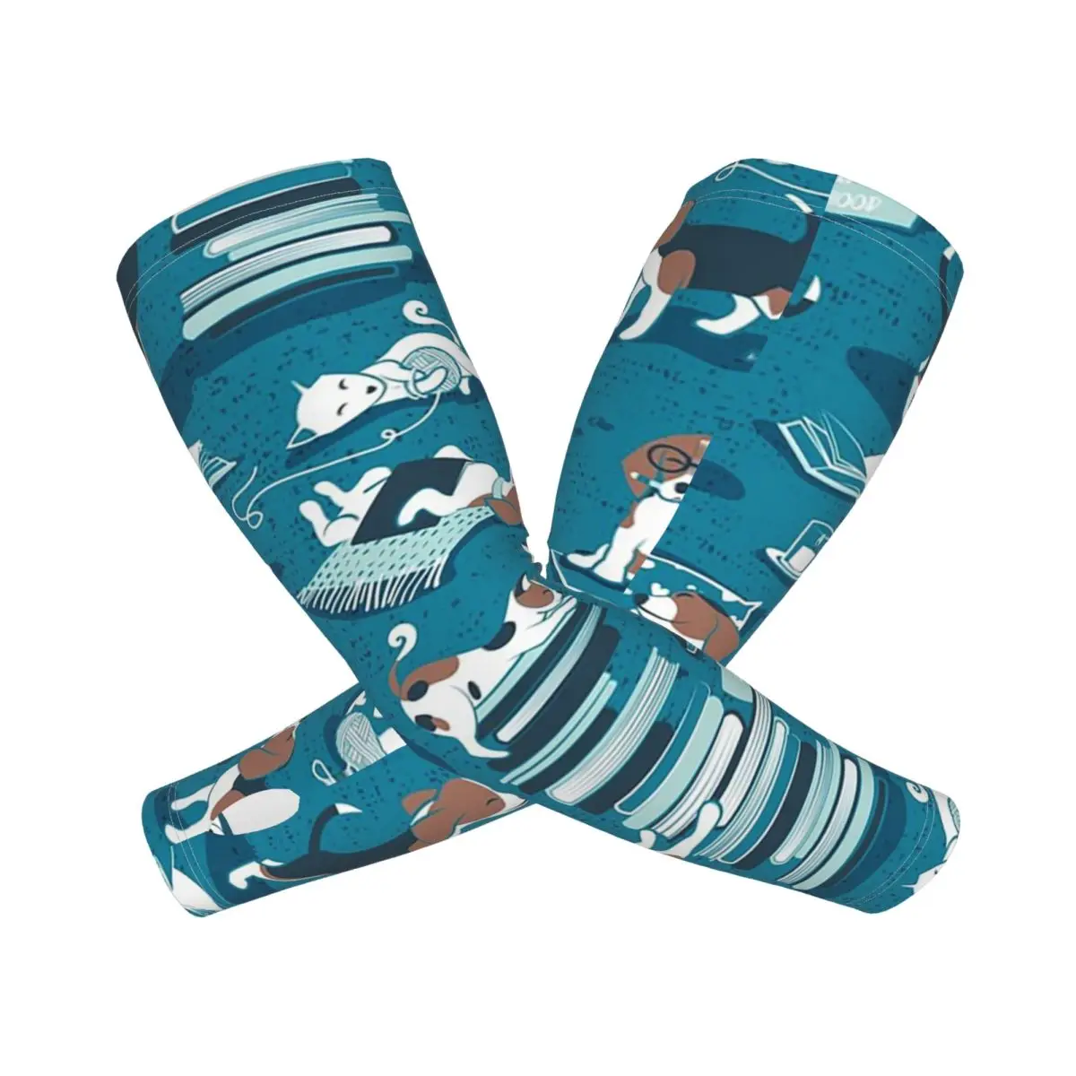 

Счастливая собака, милый бигль, уличные нарукавники, защита от солнца и ультрафиолета, летние ледяные шелковые велосипедные татуировки, рукава