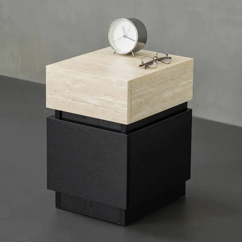 Italian Designer Bedside Table High Storage Cheap Weird Narrow Bedside Table Drawer Wood Safe Mesa De Cabeceira Room Furniture