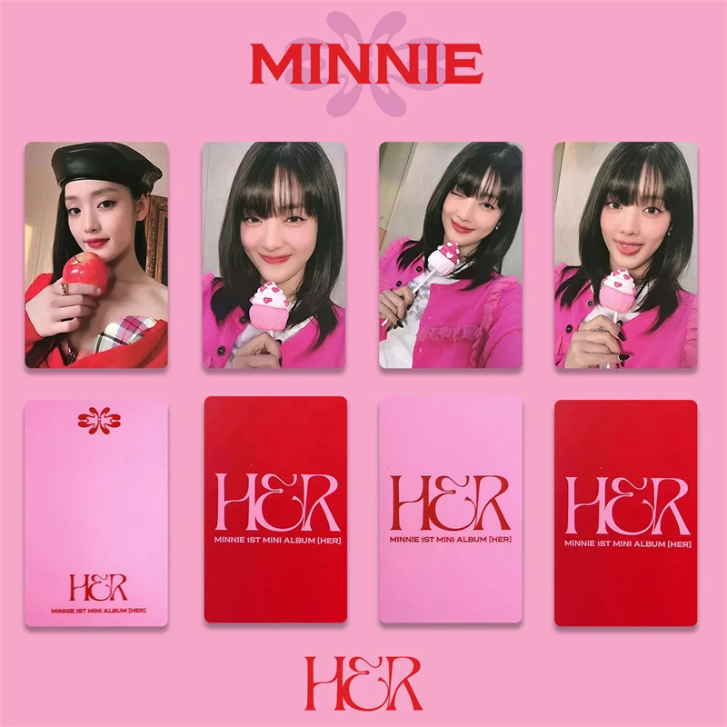4pcs/set GIDLE Group Minnie HER LOMO Card K4 Special Card Broadcast Hit Card Mini Album Postcard Photo Card Girl Collection Gift