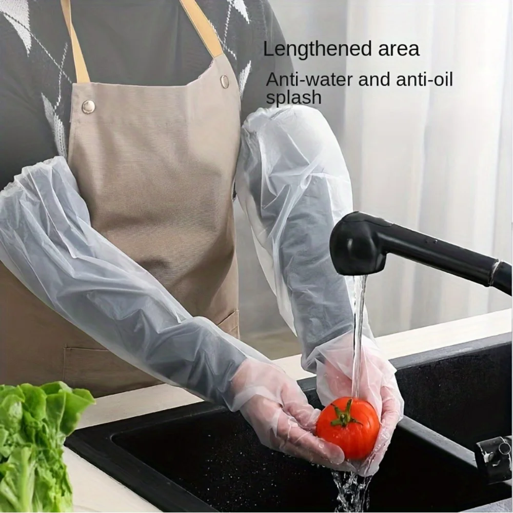 20pcs/set Extra Long Kitchen Cleaning Gloves, Waterproof and Oil Resistant, Durable and Comfortable Plastic Gloves, Multipurpose