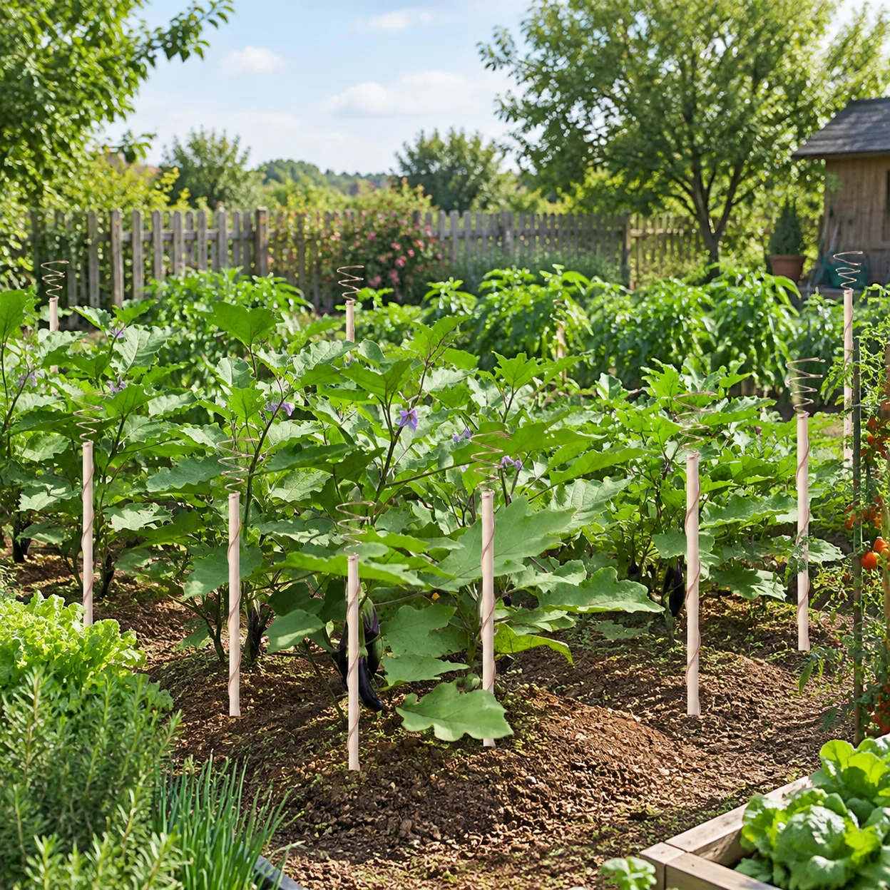 Garden Supplies Copper Electroculture Plant Stakes Wire Coil Wood Rod Electroculture Vegetables Stake Plant Support Frame Garden