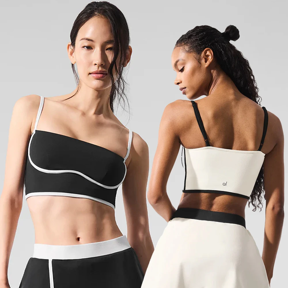 

AL Yogo обтекаемый бюстгальтер с аэрографом, женский жилет на бретельках, бюстгальтер без бретелек с подушкой на груди, спортивный амортизирующий бюстгальтер для сбора