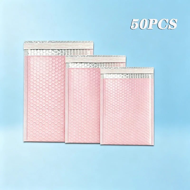 50Pcs Pink Poly Bubble Mailers Padded Envelopes Self Seal Padded Envelopes Gift Bags Black Packaging Envelope