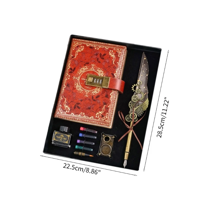 Journal Umbrella Leathers with Combination Lock Lock for Gift