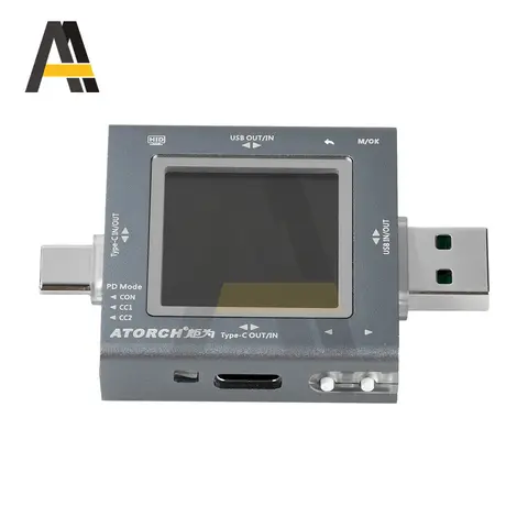 DC0-50V 6.5A Mobile Phone Charger Capacity Monitor USB+Type C Voltage Current Meter TU13 Power Tester PD Fast Charging Protocol
