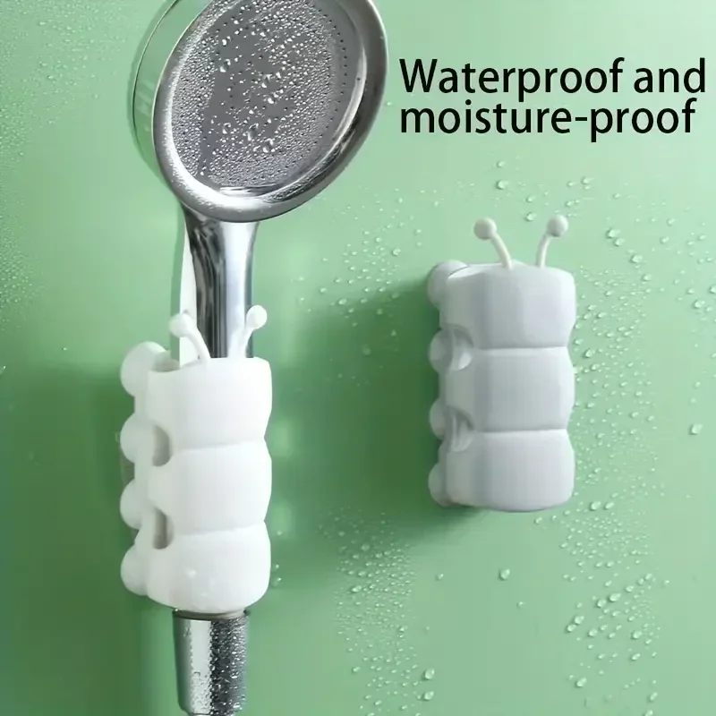 2Pcs Suction Cup Brackets Removable Silicone Shower Head Holder Wall Mount Hower Storage Shelf Rack Bathroom Supplies