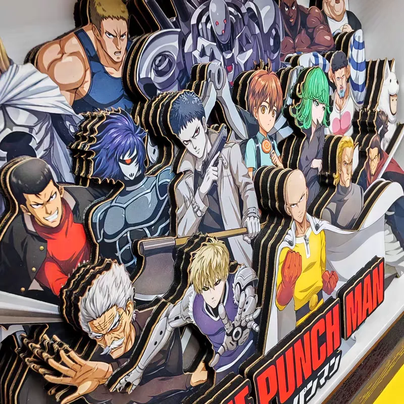 อะนิเมะ ONE PUNCH-MAN 3D แฮนด์เมดภาพวาดศิลปะไซตามะ เกโนสการ์ตูนรูปสะสมภาพเครื่องประดับตกแต่งห้องนอนแฟนของขวัญ