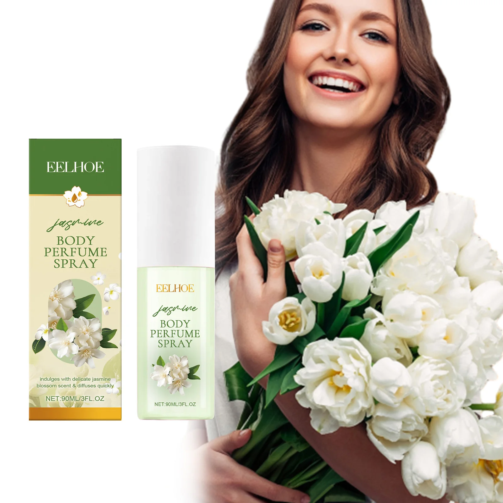 

EELHOE Jasmine Body Perfume Spray Fresh Light Fragrance Long Lasting Scent Glamour Portable Perfume Liquid Elegant Perfume Women