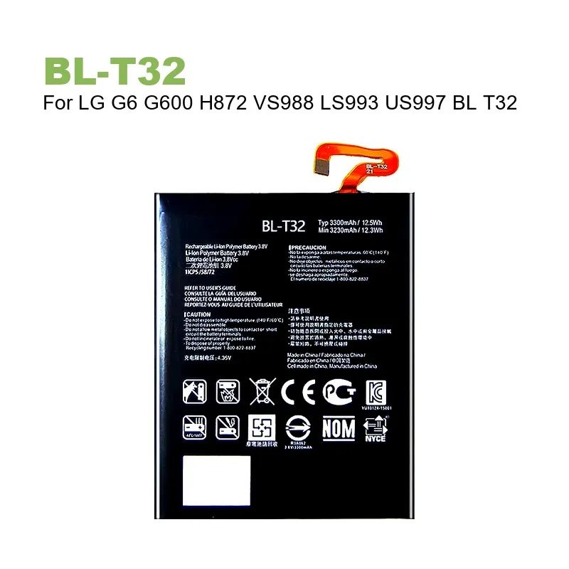 Battery For LG G7 G7+ G6 G8 G5 G4 G8S ThinQ G710 Q7+ LMQ610 G600 LMG820QM7 H820 H815 GM210 BL-T39 BL-T32 BL-T41 BL-42D1F BL-51YF view 2