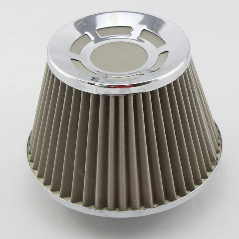 76mm 3inch Stainless Steel Cold Air Filter Racing Sports High Flow Air Intake Filter Mesh Cone Universal Car Air Intake Filters