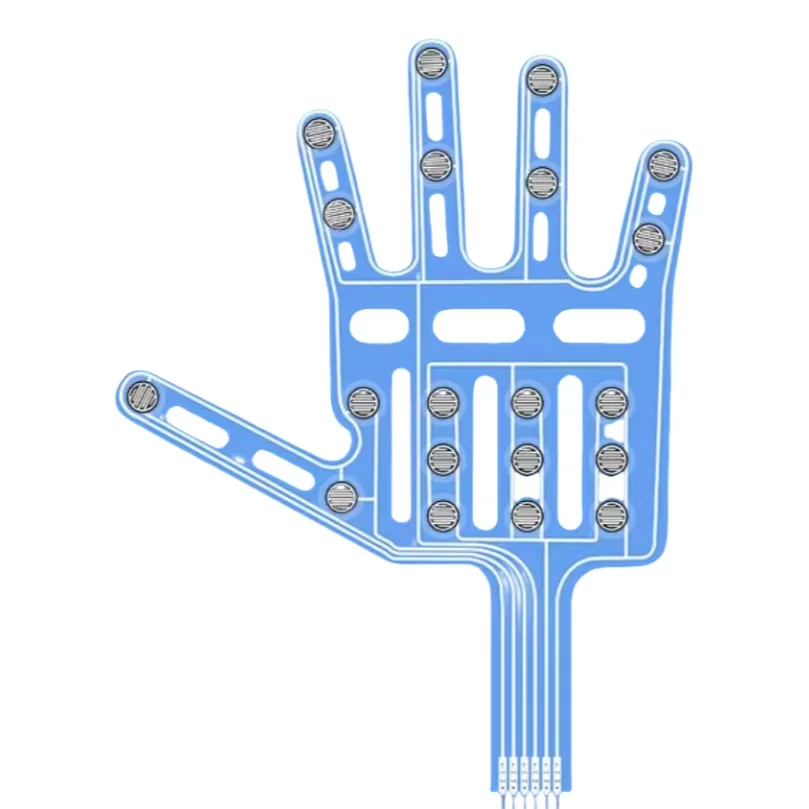 Robot Palm Grip Resistance Strain Type Flexible Thin Film Rubber Pressure Sensor Tactile Intelligent Sensing for Home Appliance