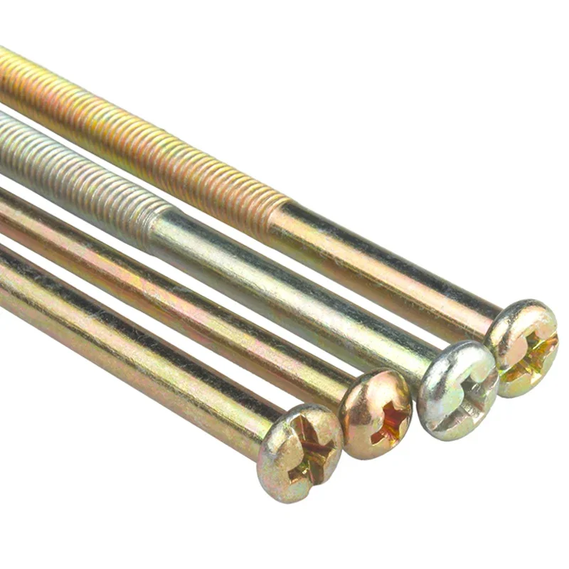 M3m4m5m6 Extended Phillips Recessed Pan Machine Long Screw Metric Thread Round Bolt Color Zinc Plating 35~300mm