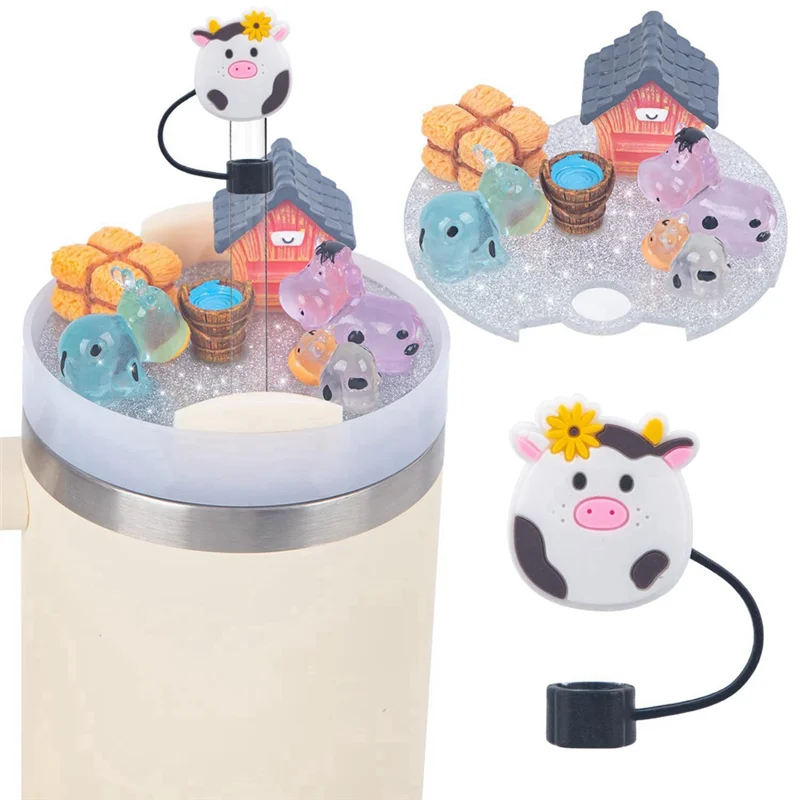 

Resin Micro-Landscape Creati Ve Halloween Fluorescent DIY Cup Cover Three-Dimensional Decoration Straw Cap Dust Plug