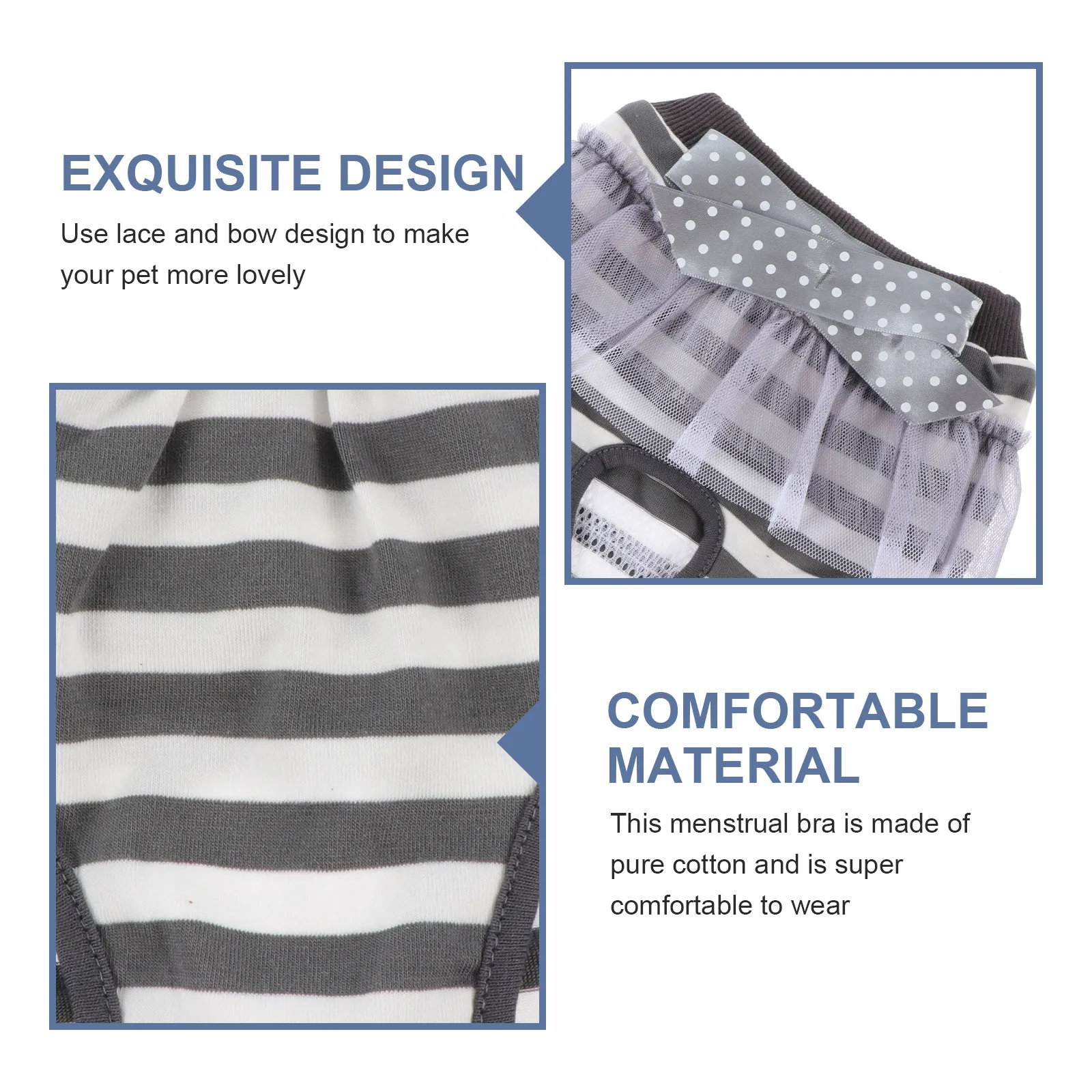 

Premium Cotton Dog Diaper Pants Comfortable Breathable Absorbent Pet Physiological Trousers Female Menses Protection Household