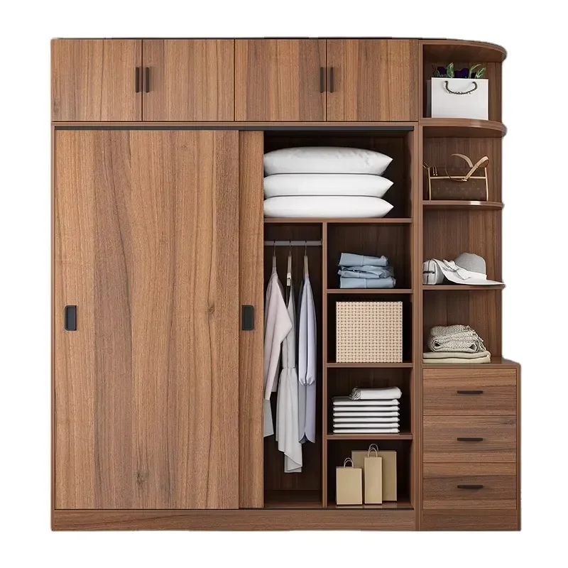 Factory Outlet Modern Fashion Minimalist Design Bedroom Sliding Door Wardrobe Simple Storage Custom Wardrobe
