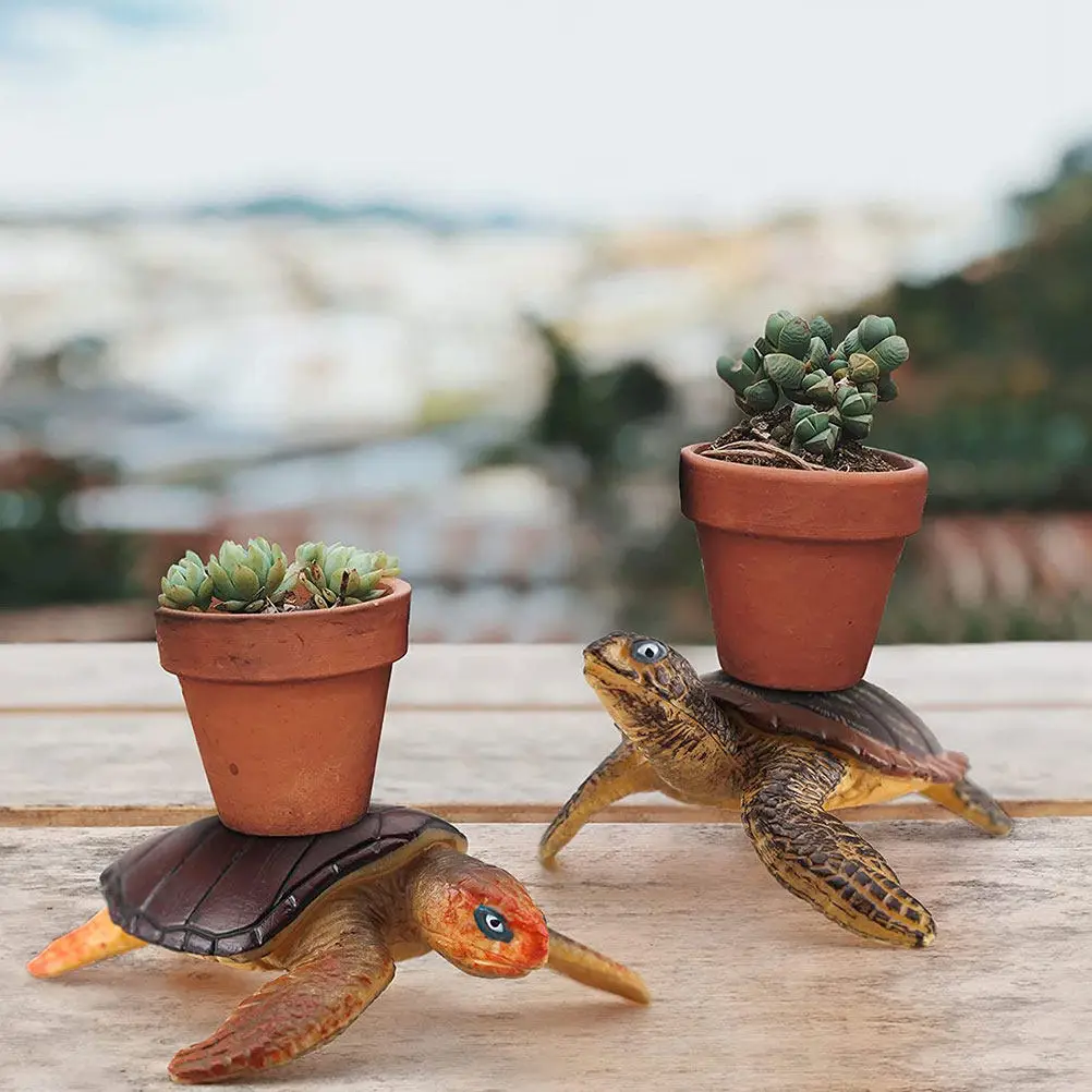 

4Pcs Turtle Simulation Realistic Plastic Sea Tortoises Decoration for Home Garden Desk Kids Cognitive Educational Gift