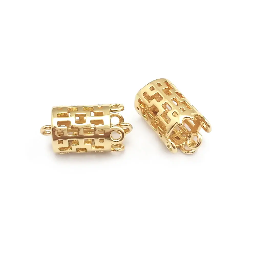 18K Gold Color Brass More Holes Tassel Charms Pendants High Quality Diy Jewelry Making Supplies Earrings Accessories for Women