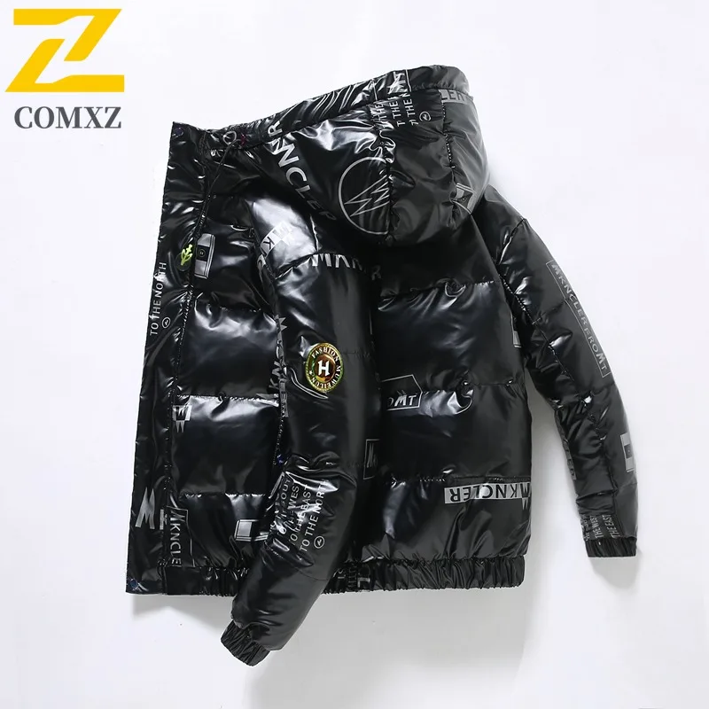 

COMXZ Men Cotton Padded Jacket Trendy Thick Outdoor Travel Snow Lightweight Stylish Hiking Puffer Jacket Loose Winter Padding