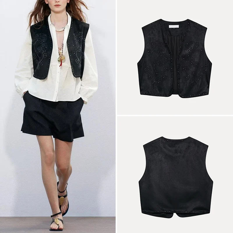 2025年春 レディース ベルベット風ベスト 638043 多用途 ポリエステル繊維 Zブランド 新入荷 女性のワードローブに