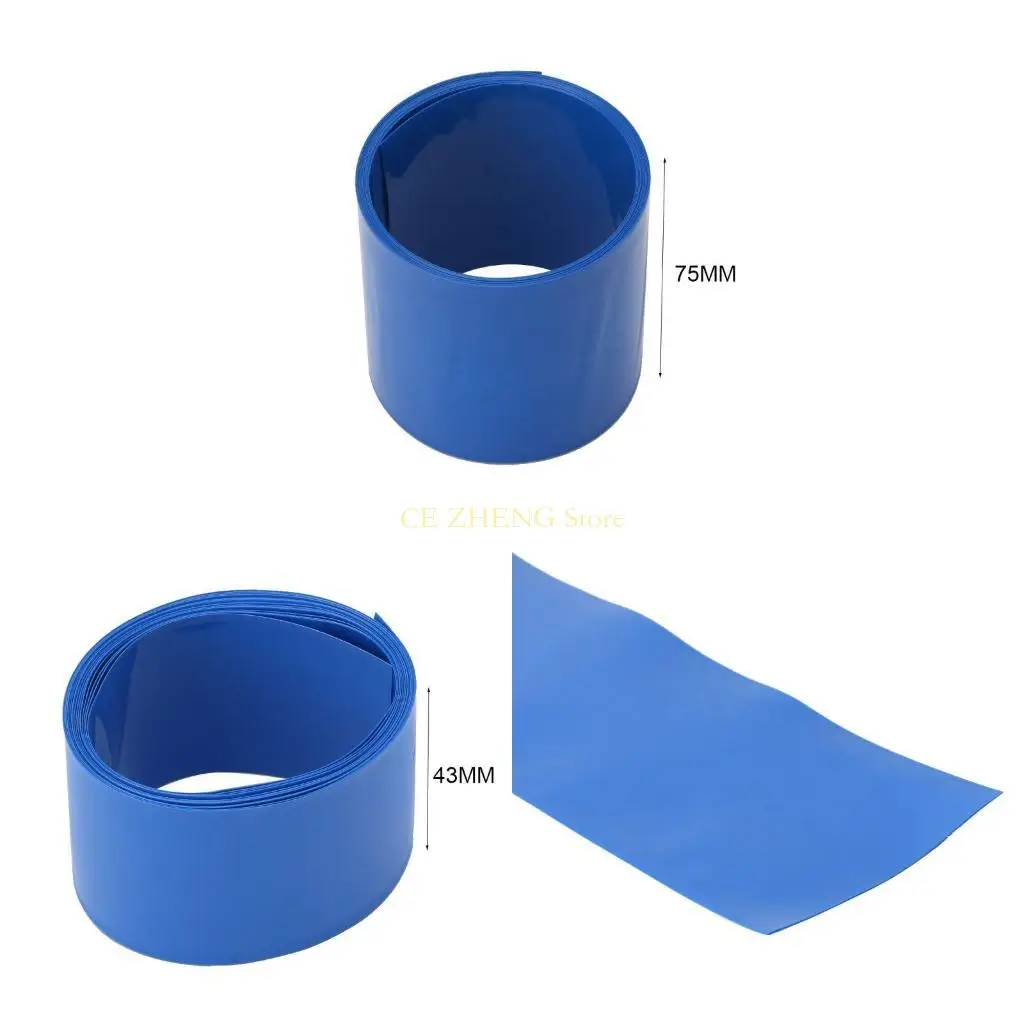 e56b 2m 18-75mm 너비 14500 18650 26650 리튬 배터리 PVC 열 수축 가능한 슬리브 포장 수축 필름 외부 케이스 피부