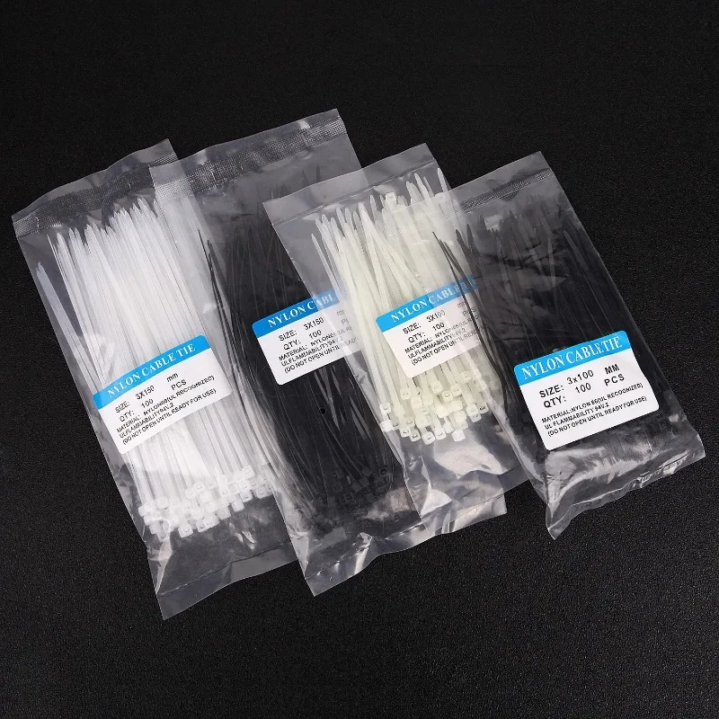 100-500Pcs Plastic Nylon Cable Ties Self-locking Cord Ties Straps for Home Office Wire Zip Ties Adjustable Cables Fastening Loop view 6