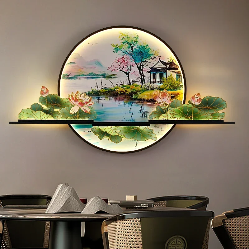 DORIAN Modern Picture Wall Light LED 1 Meter Diameter Landscape Mural Lamp For Home Living Room Study Bedroom Decor Painting