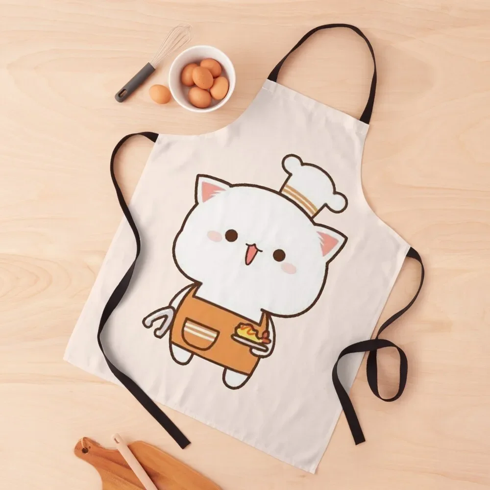 

Cute Mochi Peach Cat Apron Kitchen Front Kitchen Novel Kitchen Accessories Woman Apron