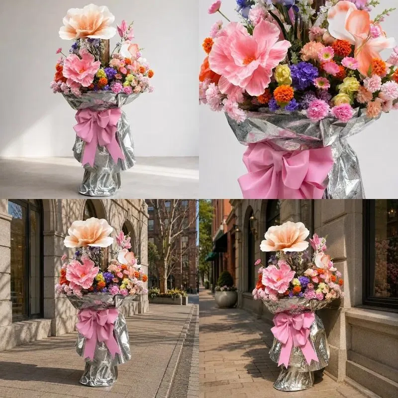 Customized Giant Artificial Bouquet Vertical Floral Ornament for Opening Events Store Decoration Factory Supply