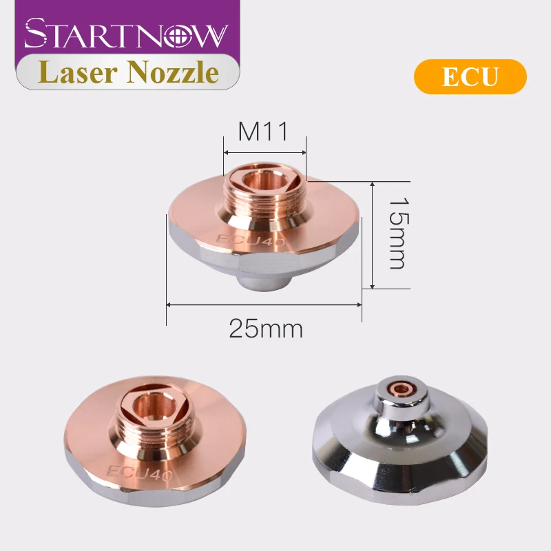 Startnow E Series Laser Nozzle M11 Dia.25mm Height 15mm ECU Precitec Cutting Nozzle Double Layer For Fiber Cutting Machine