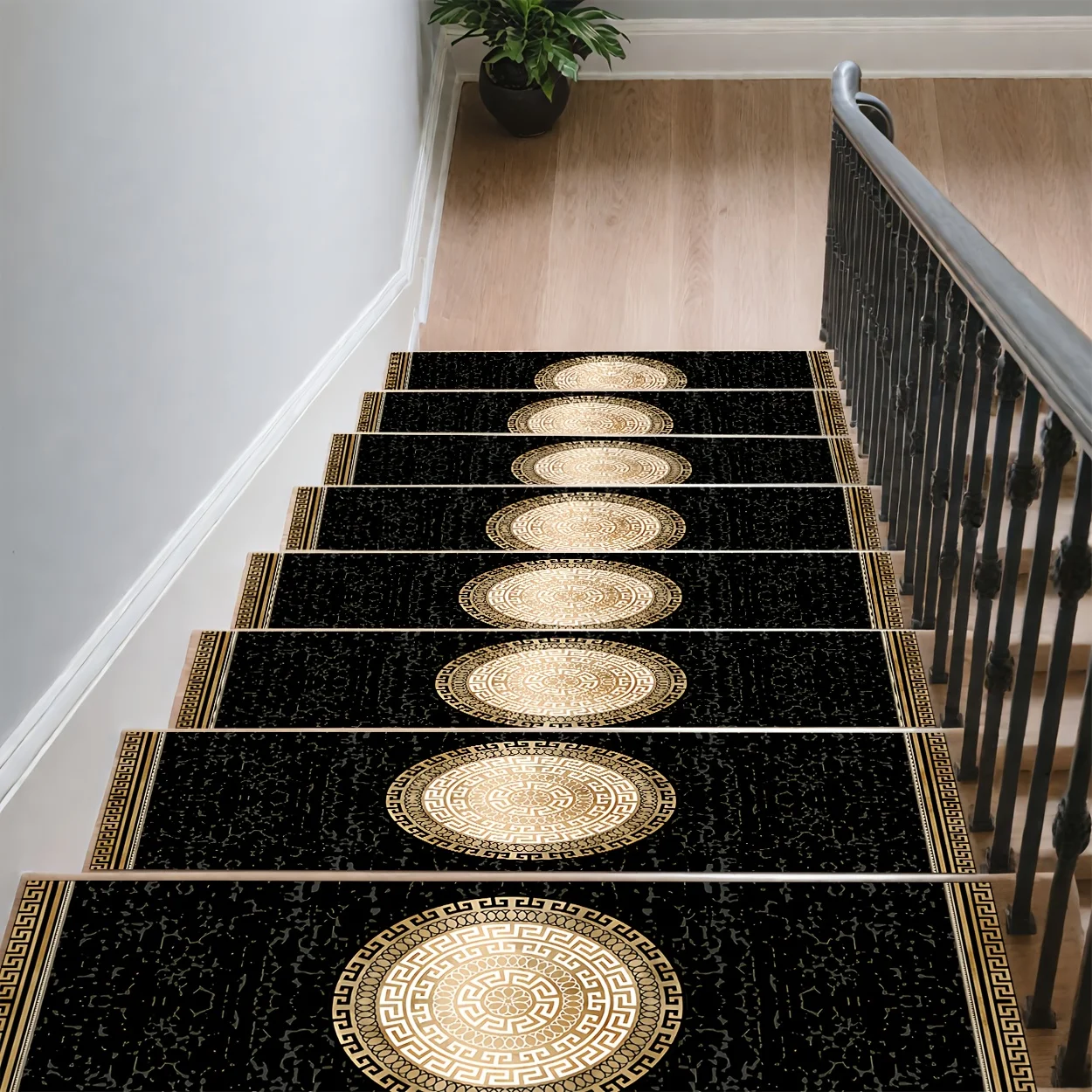 

Коврик для ступеней с узором, имитирующим лестничную ступень, глубокий коричневый, 1/7/15 шт., с окантовкой, для домашнего декора
