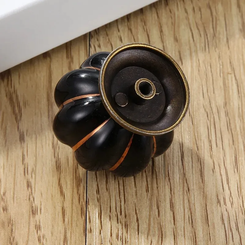 اليقطين السيراميك مقابض 40 مللي متر مقابض أدراج خزانة مقابض الأبواب ثقب واحد مقابض للخزانة مع مسامير مقابض لقطع الأثاث #5