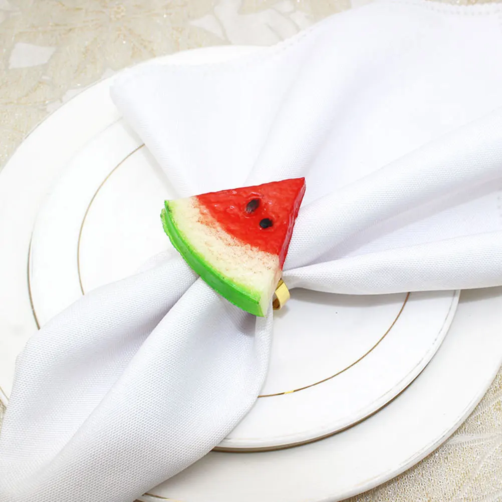 

6pcs Watermelon Rings Alloy Napkin Holders Metal Napkin Buckles Table Tissue Buckle Party Banquet Decor Restaurant