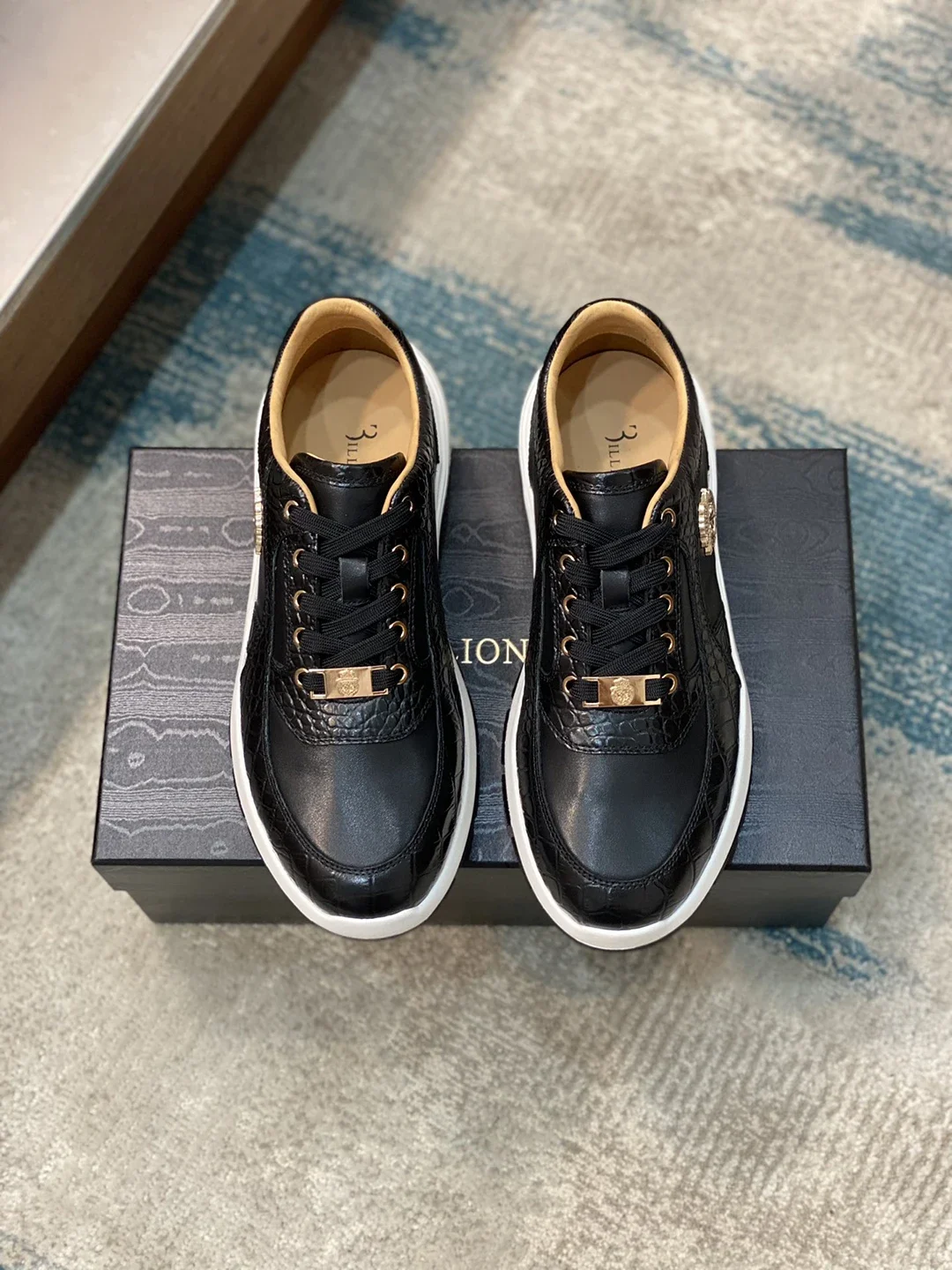 BILLIONAIRE 2025 New  Shoes Calf leather stitching leather Sports comfort high-quality outdoors Men European big size 39-45