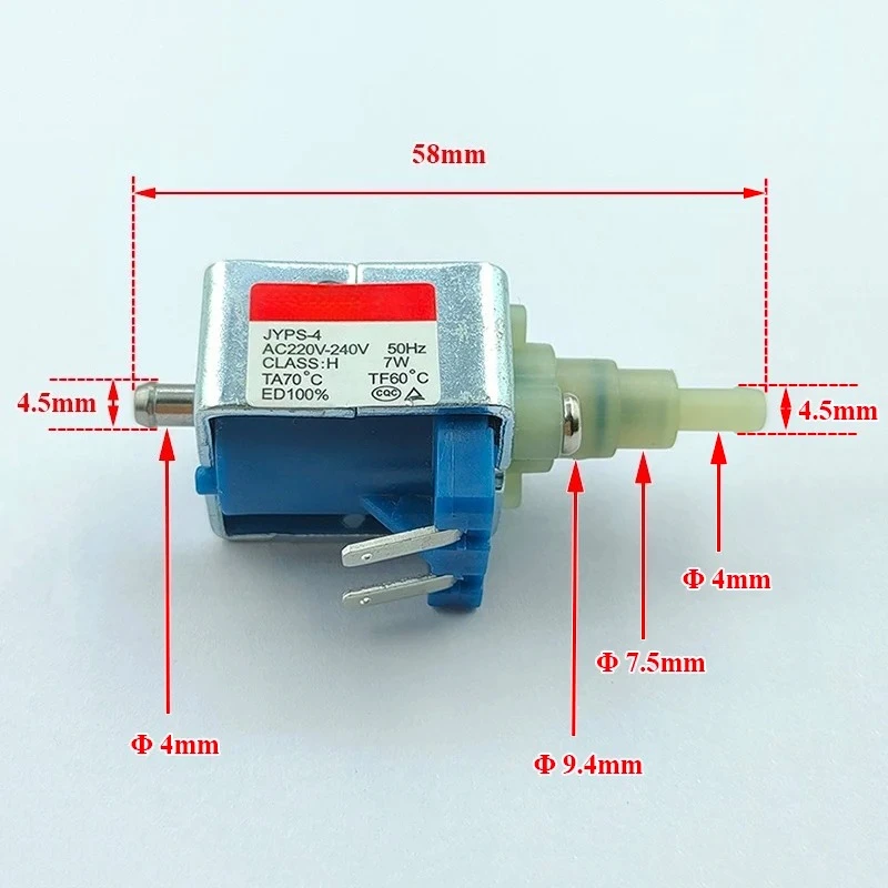 JYPS-4 AC 220V-240V 7W Plunger Water Suction Pump Electromagnetic Pump for Handheld Irons Steam Mop Garment Steamer Coffee