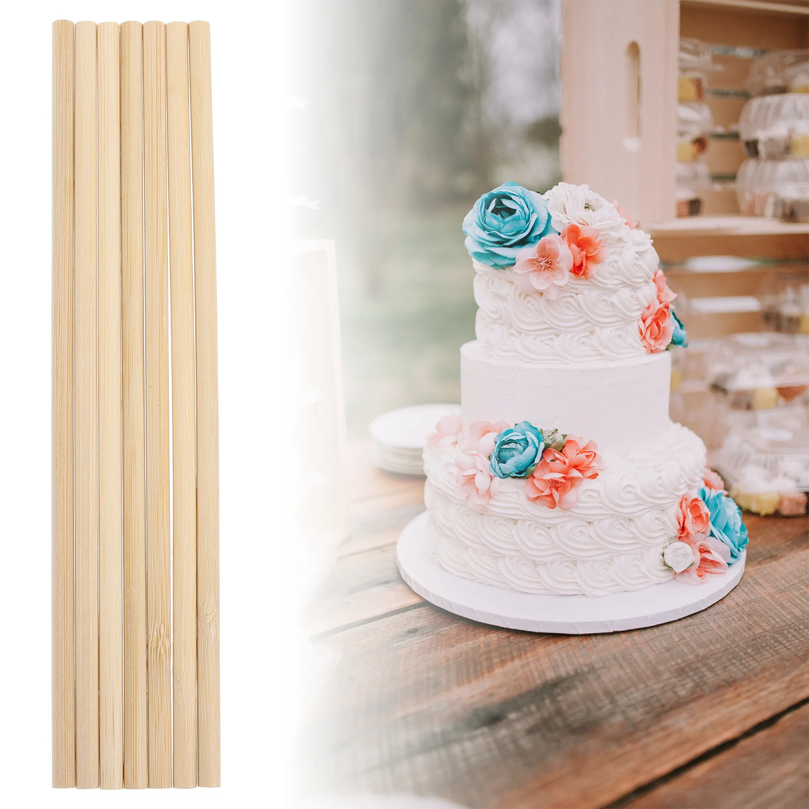 

50pcs Support Dowels Wooden Tiered Stand Rods For Wedding Decoration Making Tool Dowels For Cake Cake Wood Dowel