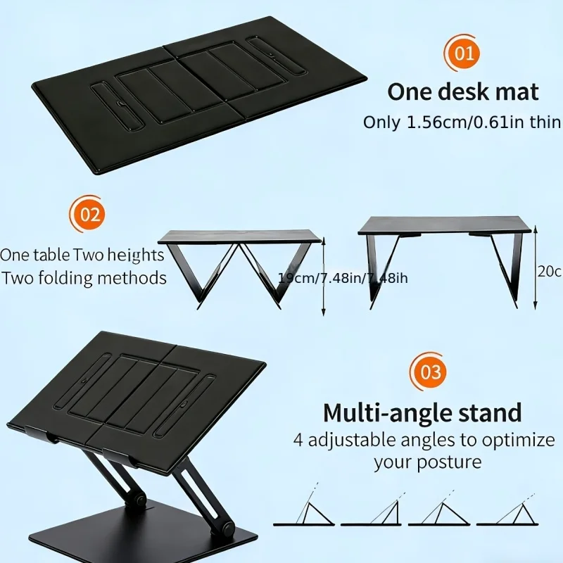 Versatile Portable Foldable PU Lap Desk Multifunctional Table For Working Dining Studying Suitable For Car Bed Dorm Garage