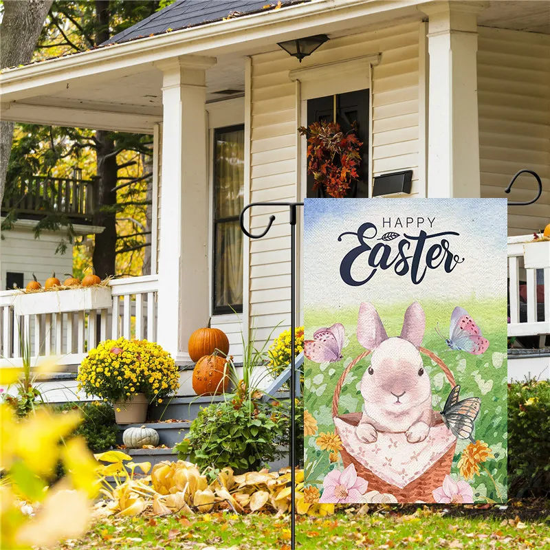 Easter Garden Flag Welcome Banner Home Yard Outdoor Decorations for Seasonal 30*45cm  Farmhouse fall decor